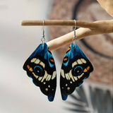Boucles d'oreilles vintage exotiques en forme d'ailes de papillon