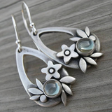Boucles d'oreilles vintage en cristal et argent
