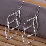 Boucles d'oreilles vintage creuses pendantes en argent