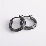 Boucles d'oreilles vintage en argent foncé