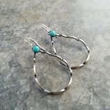 Boucles d'oreilles vintage en forme de goutte turquoise