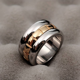 Bague vintage en or et argent