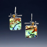Boucles d'oreilles vintage chromatiques carrées