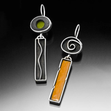 Boucles d'oreilles vintage noires et orange