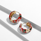 Boucles d'oreilles vintage à fleurs rouges
