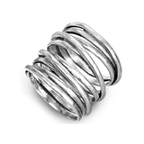 Bague vintage en argent superposée