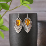 Boucles d'oreilles vintage en cristal orange et argent