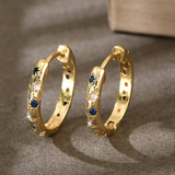 Boucles d'oreilles créoles vintage dorées brillantes
