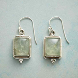 Boucles d'oreilles vintage en argent avec pierres naturelles vertes