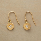 Boucles d'oreilles vintage en zircone dorée arrondie