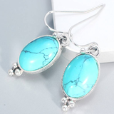 Boucles d'oreilles ovales vintage en pierre bleue