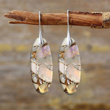 Boucles d'oreilles vintage en pierre ovale naturelle