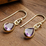 Boucles d'oreilles vintage en cristal violet