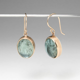 Boucles d'oreilles vintage en or et cristal vert