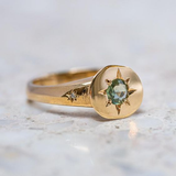 Bague vintage verte Starlight dorée