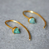 Boucles d'oreilles vintage en diamant bleu et or