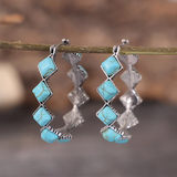Boucles d'oreilles vintage géométriques en turquoise