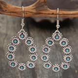 Boucles d'oreilles vintage en turquoise en forme de marguerite