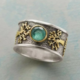 Bague vintage avec pierre incrustée de turquoise