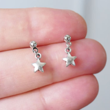 Boucles d'oreilles vintage en argent en forme d'étoile