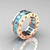Bague vintage en zircone bleue