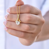 Collier vintage en or et zircone