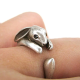 Boucles d'oreilles vintage en argent en forme de lapin