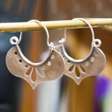 Boucles d'oreilles creuses vintage en argent