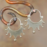 Boucles d'oreilles vintage en argent en forme de diadème