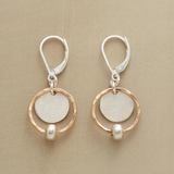 Boucles d'oreilles vintage en or et argent Saturne