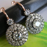 Boucles d'oreilles rondes vintage en zircone brillante