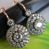 Boucles d'oreilles vintage en cristal rondad