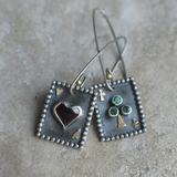 Boucles d'oreilles vintage en forme de carte