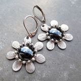 Boucles d'oreilles vintage Dark Crystal Flower