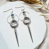 Boucles d'oreilles pendantes pointues vintage en argent