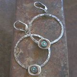 Boucles d'oreilles vintage en argent avec pierres bleues