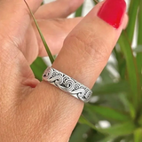 Bague vintage en argent en forme de vague