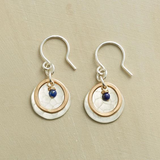 Boucles d'oreilles vintage en pierre bleue plaquées or et argent