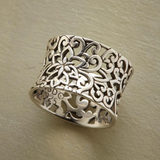 Bonnie - bague creuse en argent vintage
