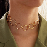 Collier vintage à cercles dorés