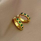 Boucles d'oreilles vintage en or vert