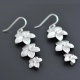 Boucles d'oreilles vintage pendantes en argent plaqué