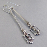 Boucles d'oreilles pendantes vintage en argent plaqué