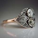 Bague vintage en or rose avec zircone