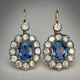 Boucles d'oreilles vintage bleu vif