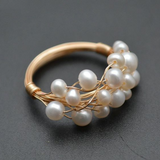Bague vintage avec nid de perles
