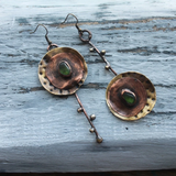 Boucles d'oreilles vintage rondes brun délavé