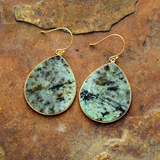 Boucles d'oreilles pendantes vintage bleu délavé