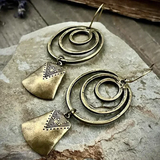 Boucles d'oreilles vintage en argent rond spiralé