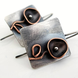 Boucles d'oreilles vintage en argent rose
